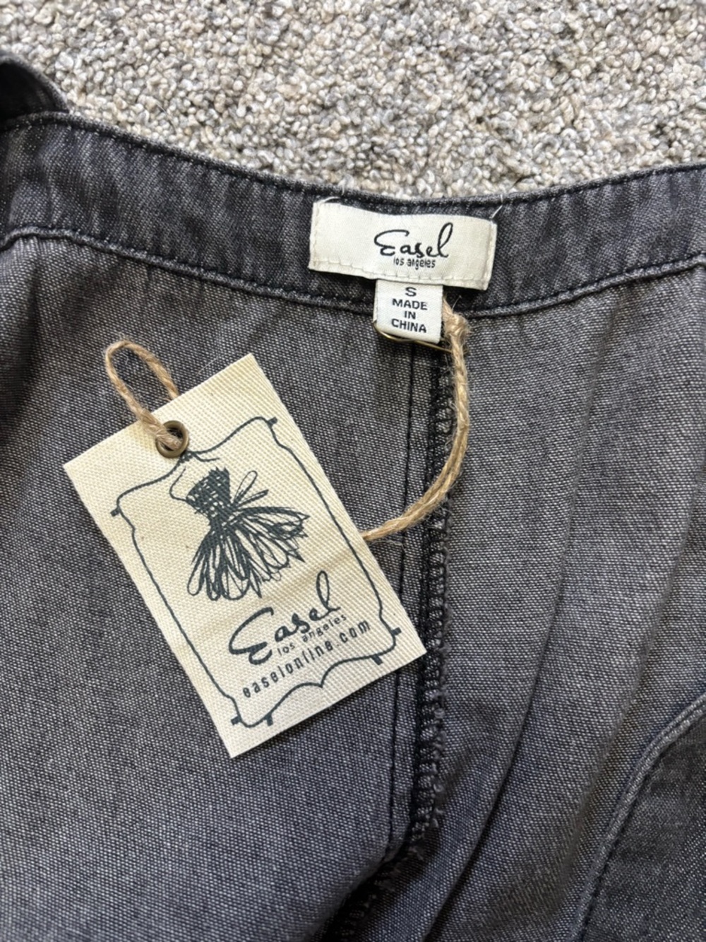 easel Washed Black Distressed Denim Overalls - Picture 3 of 5